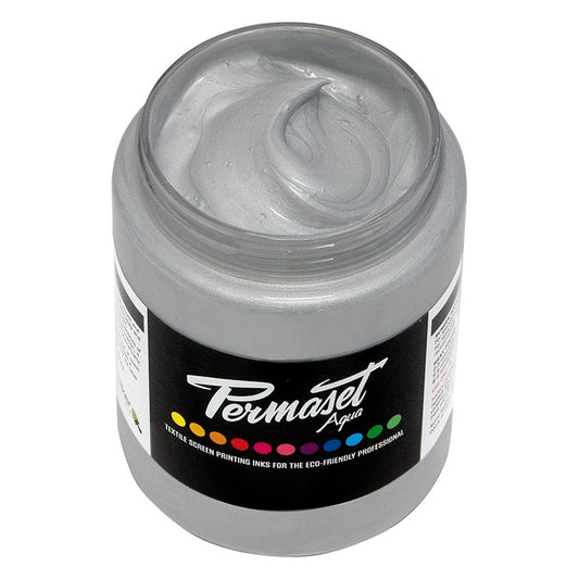 Permaset Aqua Standard Ink - Bright Silver - 300ml - ScreenBurning.com