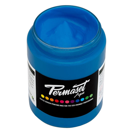Permaset Aqua Standard Ink - Glow Blue - 300ml - ScreenBurning.com