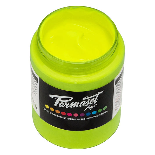Permaset Aqua Standard Ink - Glow Yellow - 300ml - ScreenBurning.com