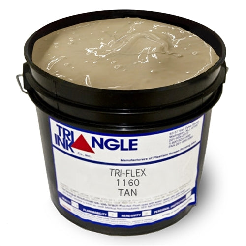 Triangle Plastisol Ink in Tan, a close-up of the Triangle brand ink container showing the label and product color.