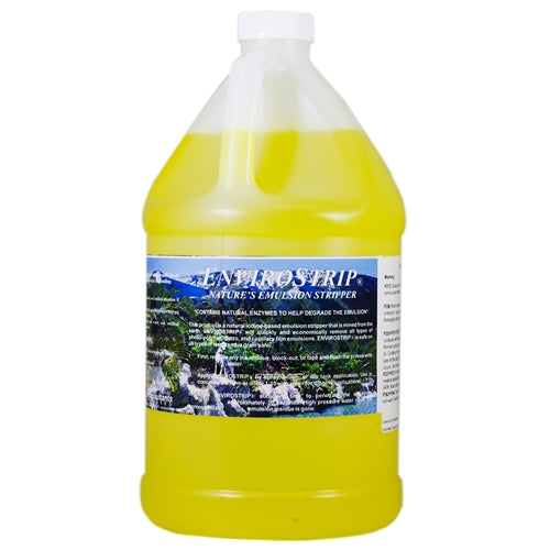 Container of CCI EnviroStrip Emulsion Remover, a chemical product for paint and coating removal, with a clear label and safety warnings.