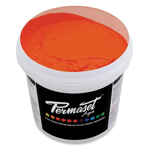 Permaset Supercover HSA ink in vibrant orange R, a high-quality screen printing ink for vibrant, durable results.