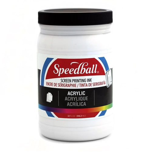 Speedball White acrylic ink in a bottle, ideal for art and craft projects, with vibrant white color and smooth consistency.