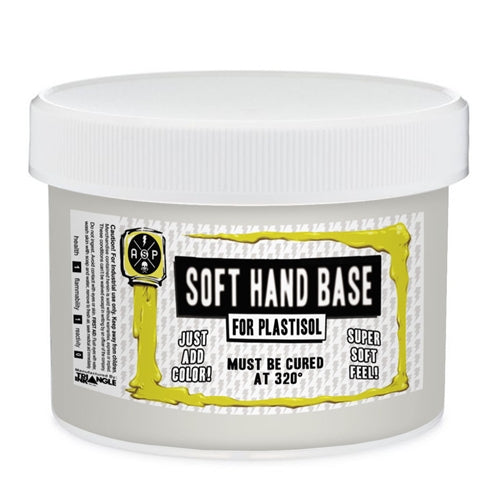 Triangle Soft Hand Base for Plastisol Ink, beige-colored ink container for screen printing, by Triangle brand.