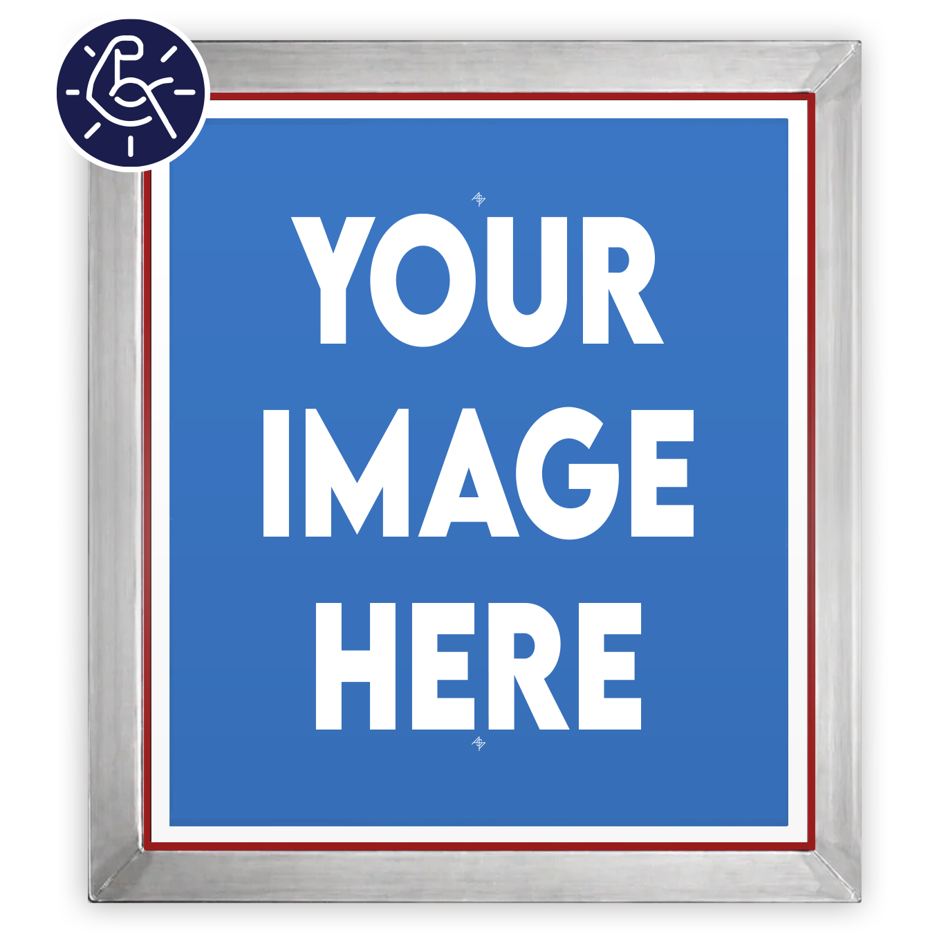 18x20 inch pre-burned screen for screen printing, featuring fine mesh and durable frame from ScreenBurning.com