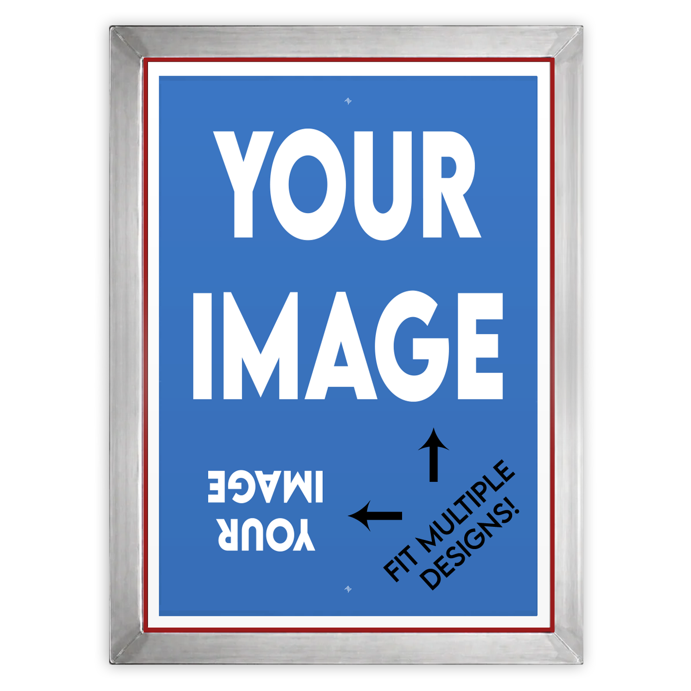 23x31 inch pre-burned screen with multiple design options, designed for screen printing by ScreenBurning.com.