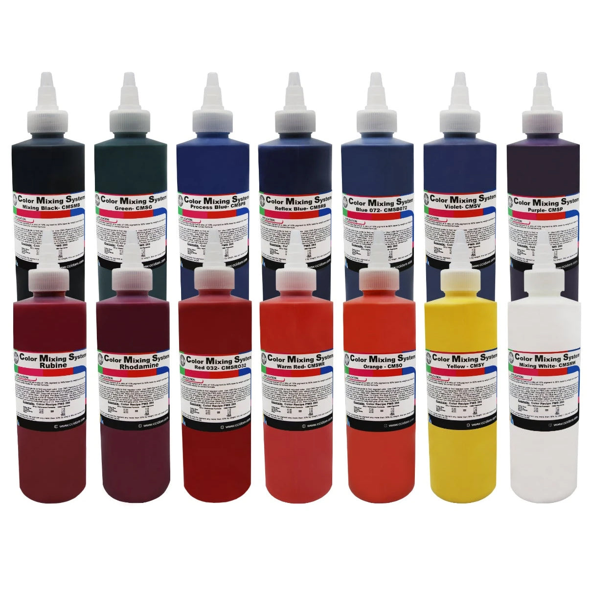 CMS Pigment Concentrate Starter Kit for inks by CCI, includes various pigment concentrates in a compact container.