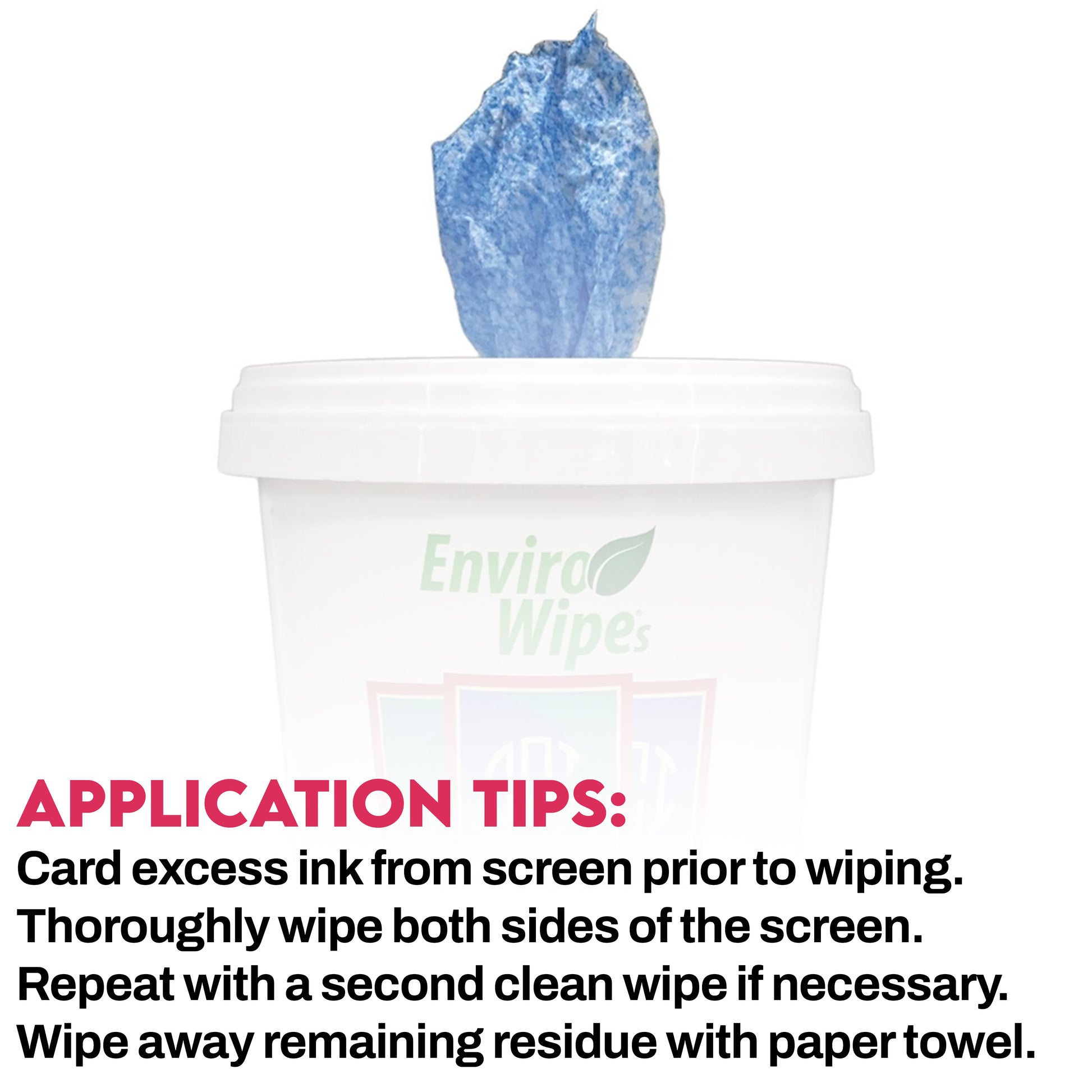 CCI EnviroWipes Press and Hand Wipes, chemical cleaning wipes in a white package with green accents and resealable lid.