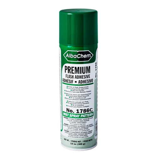AlbaChem Premium Flash Adhesive in a clear tube, showing the adhesive applicator tip and product label on the packaging.