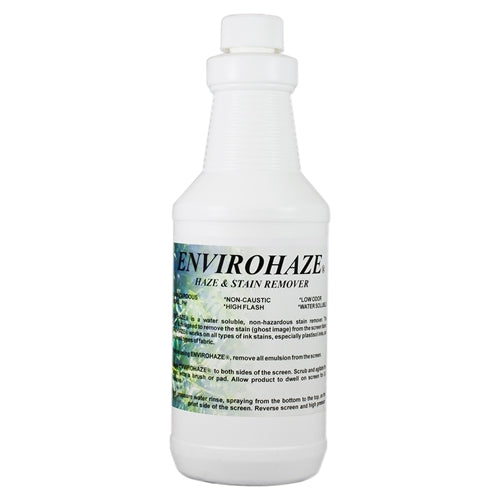 Bottle of CCI EnviroHaze Biodegradable Haze Remover chemical with label, designed for environmentally friendly haze removal.