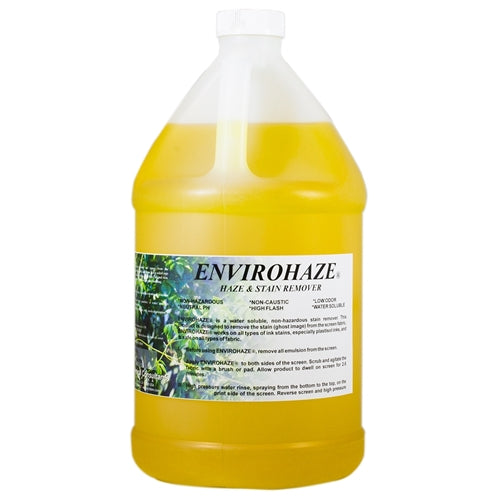 Bottle of CCI EnviroHaze Biodegradable Haze Remover chemical, designed for environmentally friendly haze cleaning.