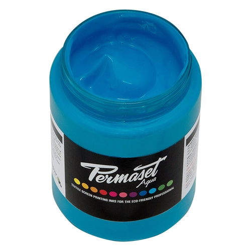 Permaset Aqua Standard Ink in Light Blue, vibrant fabric printing ink with a smooth consistency for screen printing projects.