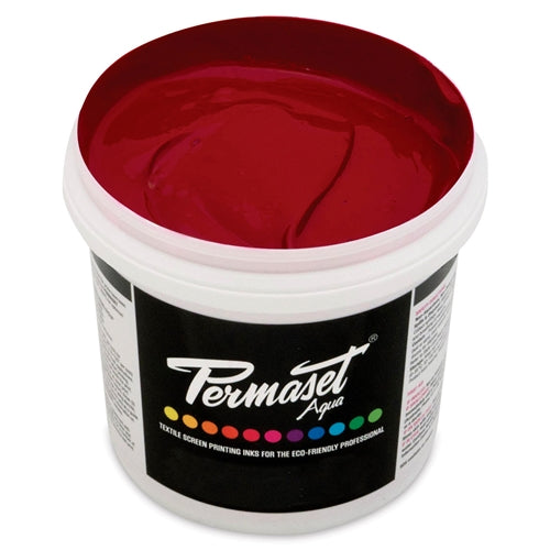 Permaset Aqua Standard Ink in Mid Red, vibrant water-based fabric ink for screen printing on textiles.
