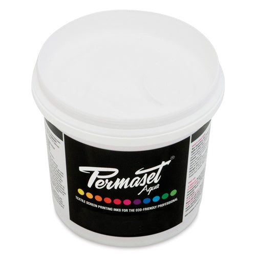 Permaset Aqua Standard Ink in white, a liquid printing ink suitable for textile and screen printing applications.