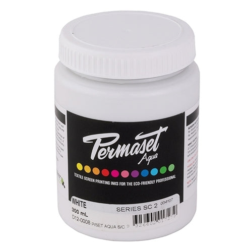 Permaset Supercover HSA white ink in a bottle, suitable for screen printing and artistic projects.