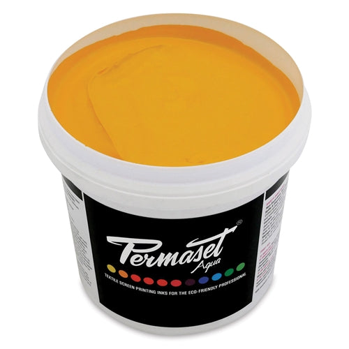 Permaset Supercover HSA Yellow R ink bottle, vibrant yellow fabric ink for screen printing and textile applications.