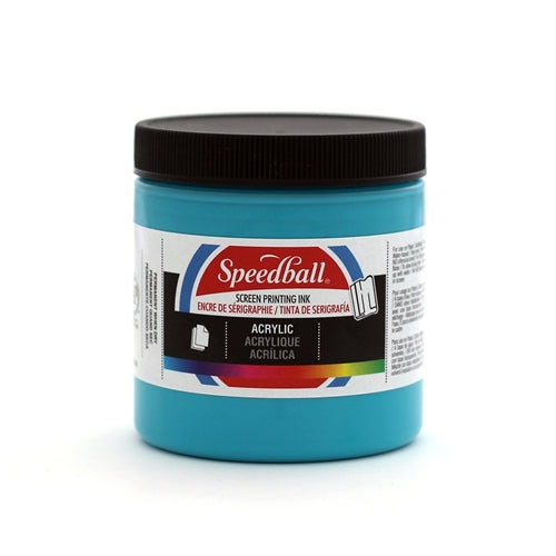 Speedball Acrylic Ink in Peacock Blue, featuring vibrant, waterproof ink for art and craft projects.