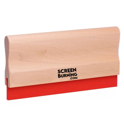 Custom cut wooden squeegee with 60 Duro rubber blade, ideal for screen printing from ScreenBurning.com