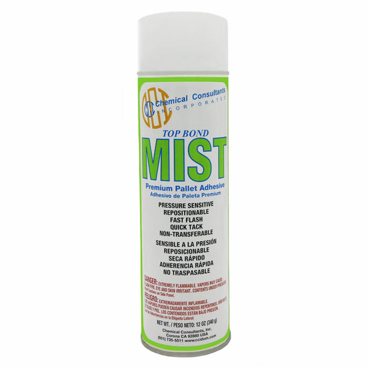 Top Bond Mist Premium Spray Adhesive by CCI shown in a spray bottle, used for bonding various materials efficiently.