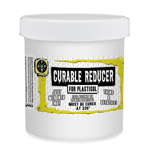 Triangle Inks Triangle Curable Plastisol Reducer or Detackifier for improving ink flow and surface finish in screen printing.