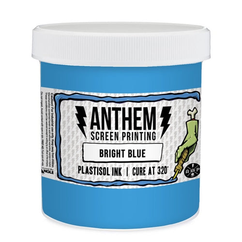 Bright blue Triangle Plastisol ink in a container, showcasing vibrant color for screen printing applications.