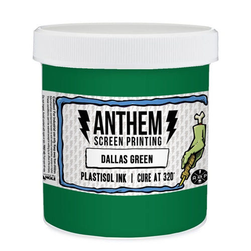 Triangle Plastisol Ink in Dallas Green, vibrant screen printing ink with a triangle label, shown in a close-up image.