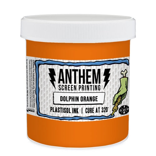 Triangle Plastisol Ink in Dolphin Orange, a bright orange screen printing ink for vibrant textile designs.