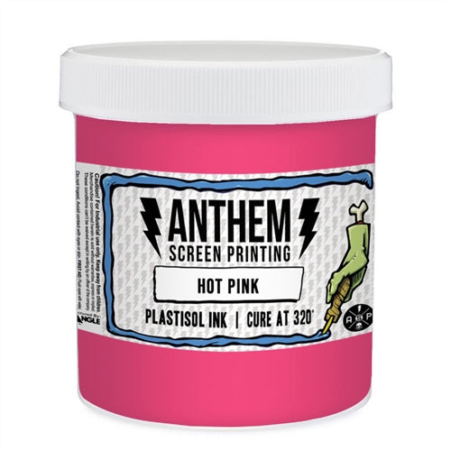 Hot pink Triangle Plastisol ink in a squeeze bottle, suitable for screen printing, with a bright, vibrant color.
