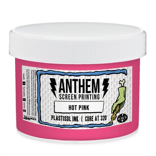Triangle Plastisol Ink in hot pink, showcasing a vibrant container of Triangle brand ink for screen printing.
