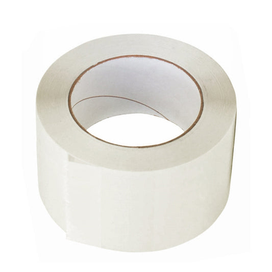 White economy screen tape by ScreenBurning.com, showing a close-up of the adhesive-backed tape for screen repair or sealing.